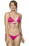 string bikini tassel halter swimsuit backless swimwear bikini swim brand travel beachwear resortwear luxury swimwear one piece turquoise blue navy beach travel swimsuit luxury swim brand fashion netaporter selfridges farfetch harrods  africa europe travel blogger London Paris Milan pink  bikini top bikini bottom strapless bikini bottom