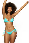 string bikini tassel halter swimsuit backless swimwear bikini swim brand travel beachwear resortwear luxury swimwear one piece turquoise blue navy beach travel swimsuit luxury swim brand fashion netaporter selfridges farfetch harrods  africa europe travel blogger London Paris Milan pink  bikini top bikini bottom strapless bikini bottom